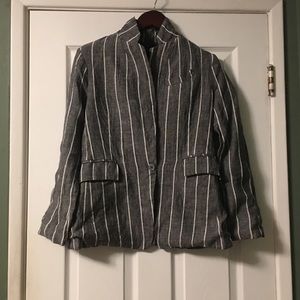 Vici Gray Striped Blazer